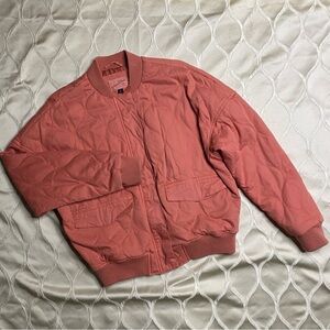 Universal Thread - Rust Pink Quilted Bomber Jacket
